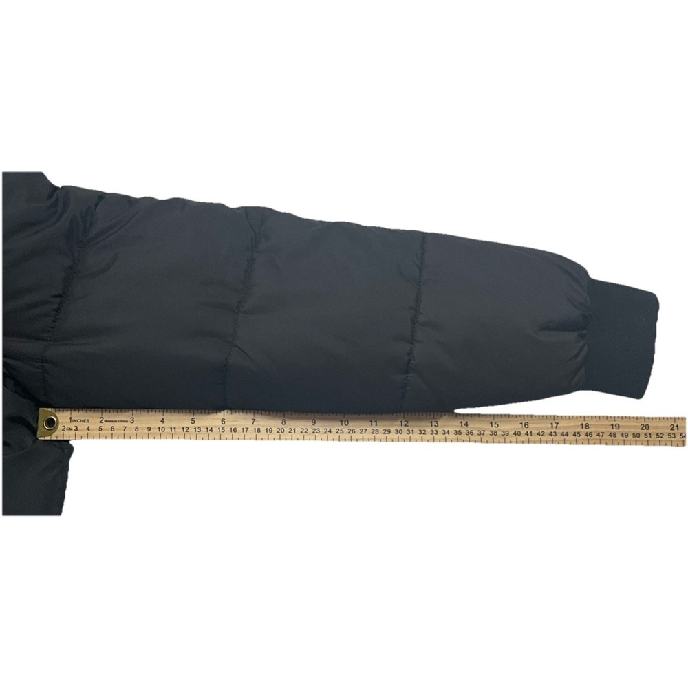 Aeropostale Black Zip Up And Buttoned Up Hooded Puffer Jacket Size L - Picture 4 of 7